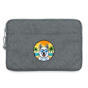 Berger Blanc Suisse Hunderasse Cartoon Sonnenbrille - Laptoptasche 13" - Grau meliert - Vorne