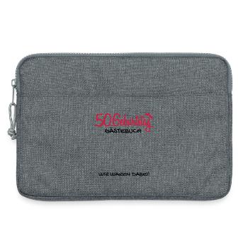 50 Geburtstag Gästebuch Deko Geschenk - Laptoptasche 13" - Grau meliert - Vorne