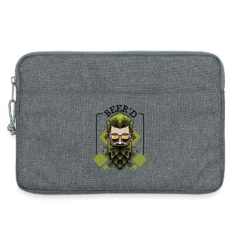 Beer'd Beer Brew Beard Pun Brewer Gift - Sacoche pour ordinateur portable 13 pouces - gris chiné - Devant