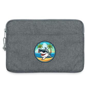 Hai Lustige Cartoon Sommer Strand Sonnenbrille Cool - Laptoptasche 13" - Grau meliert - Vorne