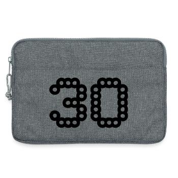 30. 30 ANS. 30e ANNIVERSAIRE. ANNIVERSAIRE 30 ANS. - Sacoche pour ordinateur portable 13 pouces - gris chiné - Devant