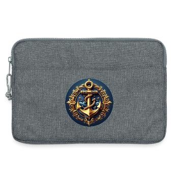 Logo d’ancre - Sacoche pour ordinateur portable 13 pouces - gris chiné - Devant