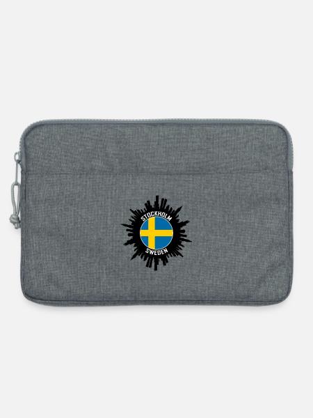 Stockholm Skyline Schweden Flagge Reisesouvenir - Laptoptasche 13" - Grau meliert