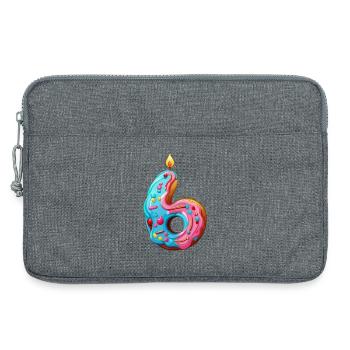 GÂTEAU NUMÉRO 6 SWEET 6E ANNIVERSAIRE - Sacoche pour ordinateur portable 13 pouces - gris chiné - Devant