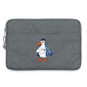 Muscular seagull with anchor tattoo seagull gift - Laptop bag 13" - heather grey - Front