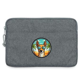 Podenco Ibizenco Hunderasse Cartoon Sonnenbrille Strand - Laptoptasche 13" - Grau meliert - Vorne