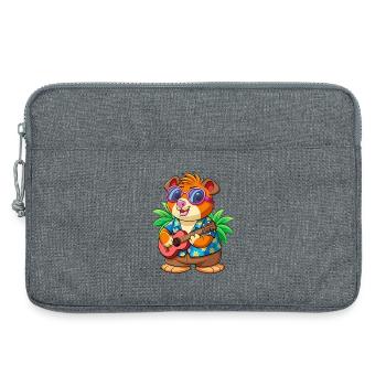 Drôle Cochon D’Inde Lunettes De Soleil De Plage D’été Hawaïen - Sacoche pour ordinateur portable 13 pouces - gris chiné - Devant