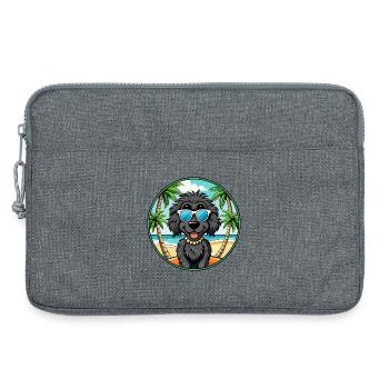 Schwarze russische Terrier Hunderasse Cartoon Sonnenbrille - Laptoptasche 13" - Grau meliert - Vorne