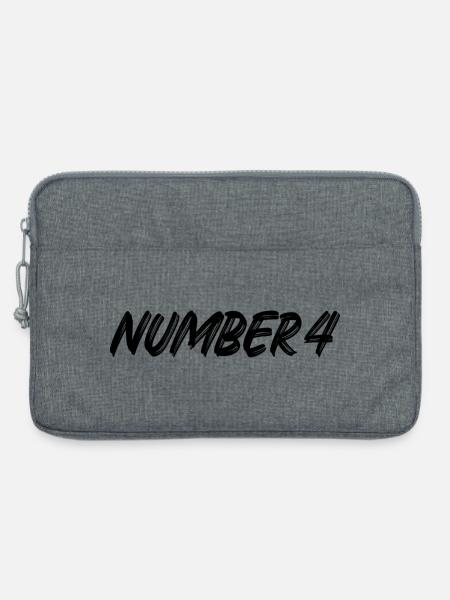 Number 4 - vier - vierter - vierte - 4 - Nummer 4 - Laptoptasche 13" - Grau meliert
