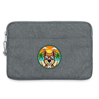 Litauischer Windhund Rasse Cartoon Sonnenbrille Strand - Laptoptasche 13" - Grau meliert - Vorne
