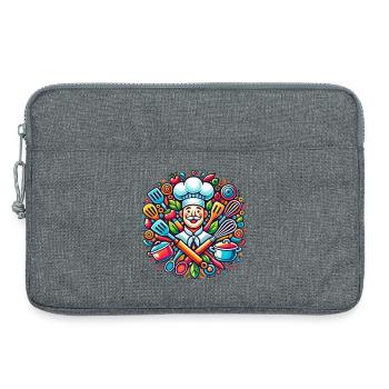 Chef Logo - Sacoche pour ordinateur portable 13 pouces - gris chiné - Devant