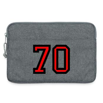 70. 70 ANS. 70e ANNIVERSAIRE. ANNIVERSAIRE 70 ANS. - Sacoche pour ordinateur portable 13 pouces - gris chiné - Devant