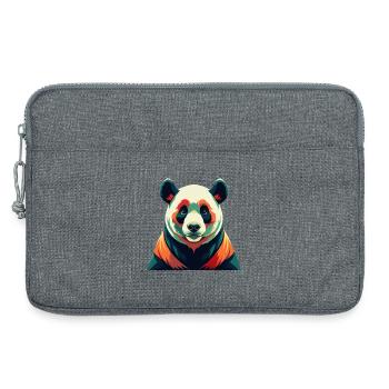 Panda Cartoon Figur Buntes Haustier Tier - Laptoptasche 13" - Grau meliert - Vorne
