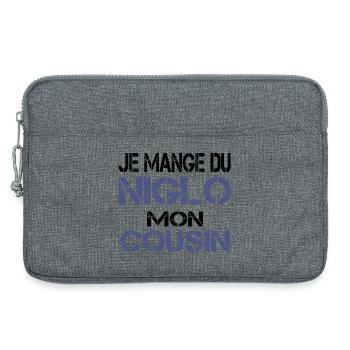 Je mange du Niglo - Sacoche pour ordinateur portable 13 pouces - gris chiné - Devant