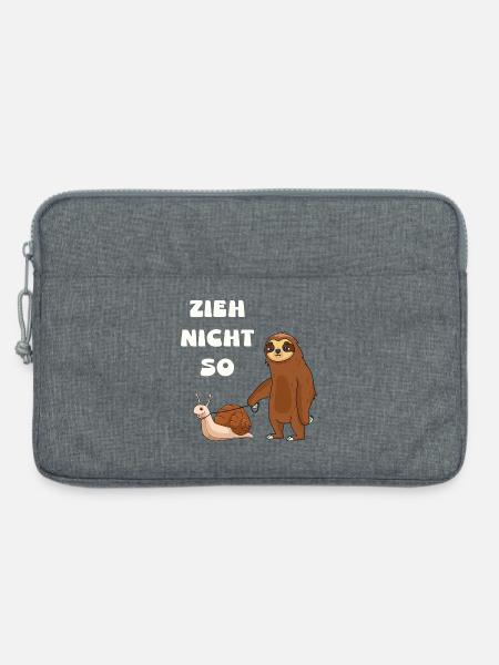 Zieh nicht so Schnecke und ein Faultier - Laptoptasche 13" - Grau meliert
