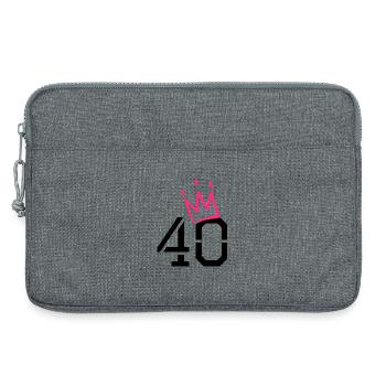 40 Krone - 40. Geburtstag - Laptoptasche 13" - Grau meliert - Vorne