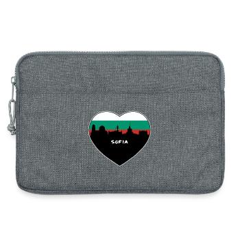 Sofia Bulgarien Flagge Skyline Reise Souvenir - Laptoptasche 13" - Grau meliert - Vorne