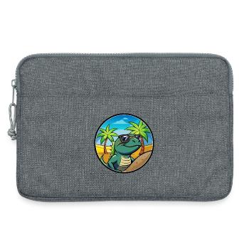 Lézard Drôle Dessin Animé Plage D’été Lunettes De Soleil Cool - Sacoche pour ordinateur portable 13 pouces - gris chiné - Devant
