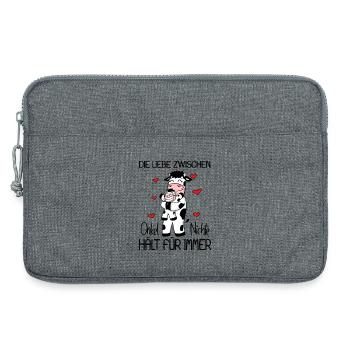 Onkel Nichte Liebe Spruch Kuh Kühe Familie - Laptoptasche 13" - Grau meliert - Vorne