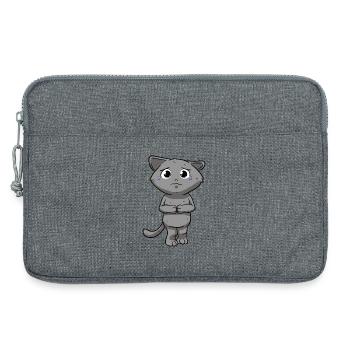 Traurige Katze - Laptoptasche 13" - Grau meliert - Vorne