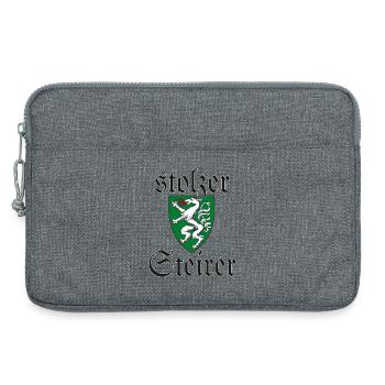 Stolzer Steirer Wappen Steiermark Spruch Geschenk - Laptoptasche 13" - Grau meliert - Vorne