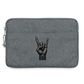Rock on Hand avec des cornes de diable - Sacoche pour ordinateur portable 13 pouces - gris chiné - Devant