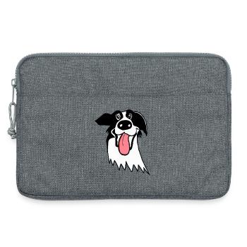 Border Collie mignon - Sacoche pour ordinateur portable 13 pouces - gris chiné - Devant