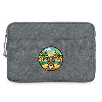 Hirsch Lustige Cartoon Sommer Strand Sonnenbrille Aufkleber - Laptoptasche 13" - Grau meliert - Vorne