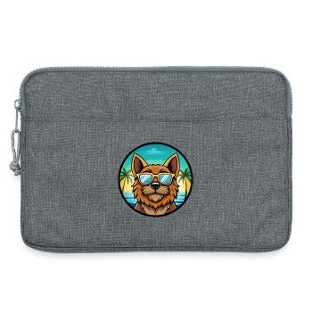 Griffon Bruxellois Hunderasse Cartoon Sonnenbrille - Laptoptasche 13" - Grau meliert - Vorne
