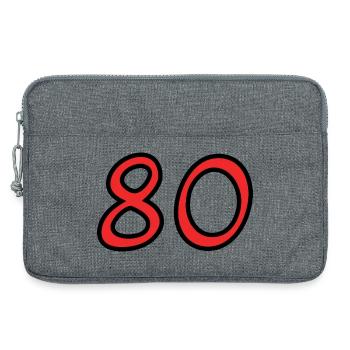 80. 80 ANS. 80e ANNIVERSAIRE. ANNIVERSAIRE 80 ANS. - Sacoche pour ordinateur portable 13 pouces - gris chiné - Devant
