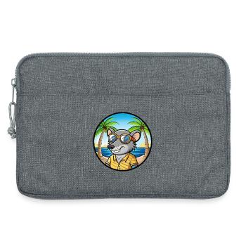 Rat Drôle Dessin Animé Plage D’été Lunettes De Soleil Autocollant - Sacoche pour ordinateur portable 13 pouces - gris chiné - Devant