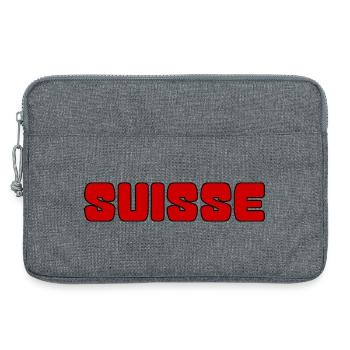 SUISSE. PAYS. GENEVE. SUISSE. HUMOUR. PAYS - Sacoche pour ordinateur portable 13 pouces - gris chiné - Devant