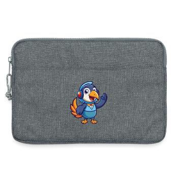 Toucan Funny Cartoon Character Musique de casque - Sacoche pour ordinateur portable 13 pouces - gris chiné - Devant