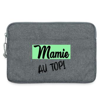 MAMIE. GRAND-MERE. FÊTE DES MÈRES - Sacoche pour ordinateur portable 13 pouces - gris chiné - Devant