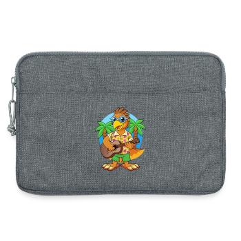 Drôle Hawk Dessin Animé Plage D’été Lunettes De Soleil Guitare - Sacoche pour ordinateur portable 13 pouces - gris chiné - Devant