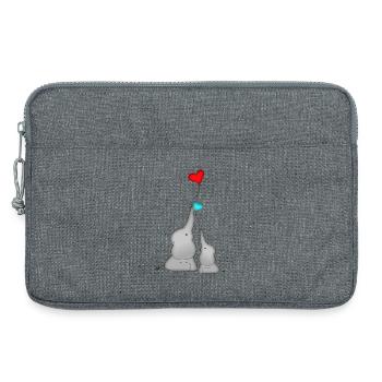Elefanten Herz Luftballon Baby Geburtstag - Laptoptasche 13" - Grau meliert - Vorne