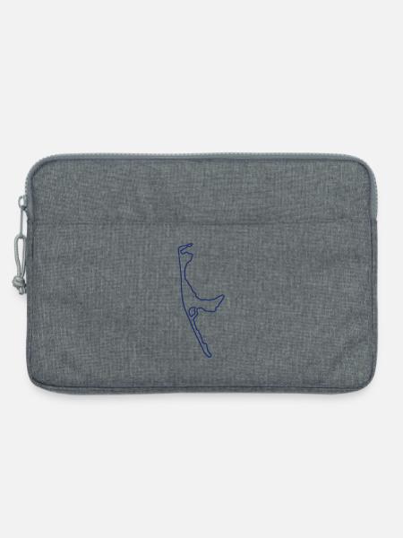 sylt umriss blau - Laptoptasche 13" - Grau meliert