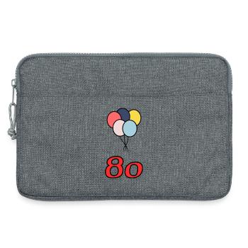 80. 80 ANS. 80e ANNIVERSAIRE. ANNIVERSAIRE 80 ANS. - Sacoche pour ordinateur portable 13 pouces - gris chiné - Devant