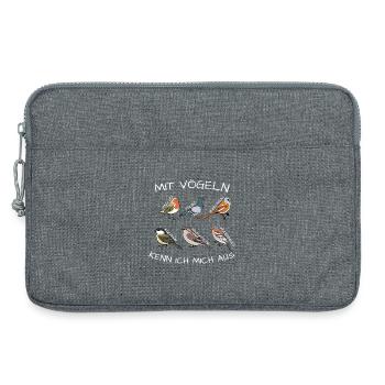 Mit vögeln kenn ich mich aus - Laptoptasche 13" - Grau meliert - Vorne