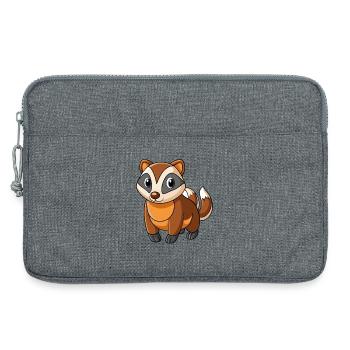 Dachs Niedliches Maskottchen Zeichentrickfigur Kawaii - Laptoptasche 13" - Grau meliert - Vorne