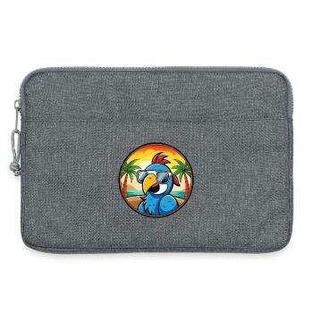 Papagei Lustige Cartoon Sommer Strand Sonnenbrille Cool - Laptoptasche 13" - Grau meliert - Vorne