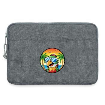 Papagei Lustige Cartoon Sommer Strand Sonnenbrille Cool - Laptoptasche 13" - Grau meliert - Vorne