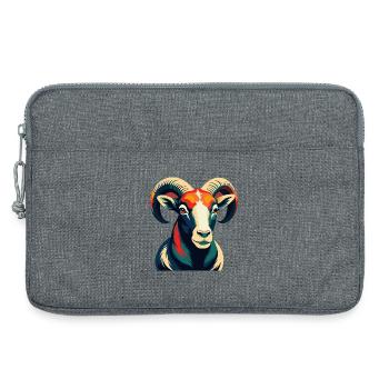 Ram Cartoon Figur Buntes Haustier Tier - Laptoptasche 13" - Grau meliert - Vorne