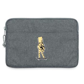 Faire du skateboard avec les doigts - Sacoche pour ordinateur portable 13 pouces - gris chiné - Devant