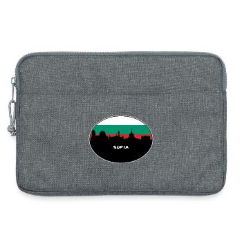 Sofia Bulgarien Flagge Skyline Silhouette Reisen - Laptoptasche 13" - Grau meliert - Vorne