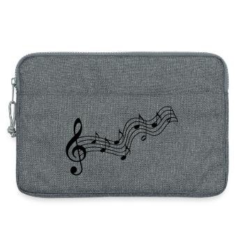 Musiknoten - Laptoptasche 13" - Grau meliert - Vorne