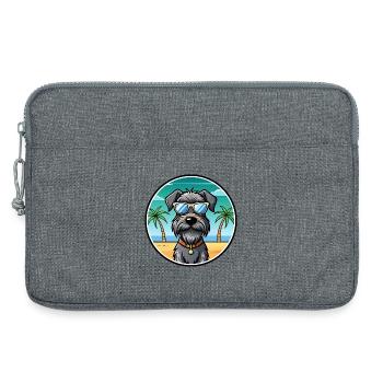 Deutscher Drahthaar Vorstehhund Rasse Cartoon Strand - Laptoptasche 13" - Grau meliert - Vorne
