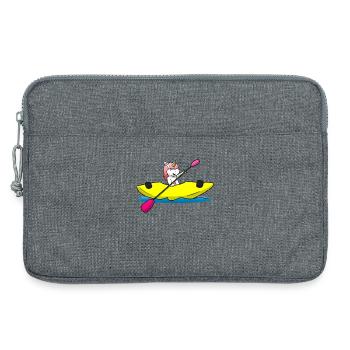Kayak Unicorn Kayaker Einhorn - Laptoptasche 13" - Grau meliert - Vorne