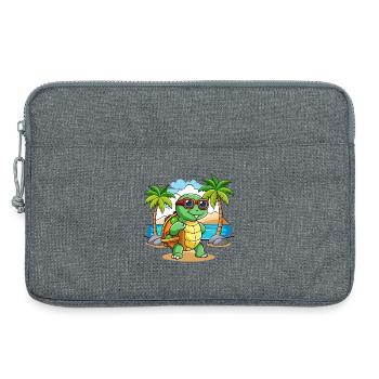 Schildkröte Lustige Cartoon Sommer Strand Sonnenbrille - Laptoptasche 13" - Grau meliert - Vorne
