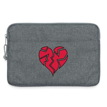 HEARTBROKEN <3 - Laptoptasche 13" - Grau meliert - Vorne
